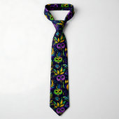最高傑作マルディグラスマスクパターン ネクタイ