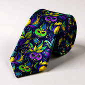 最高傑作マルディグラスマスクパターン ネクタイ