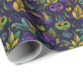最高傑作マルディグラスマスクパターン ラッピングペーパー (ロールコーナー)