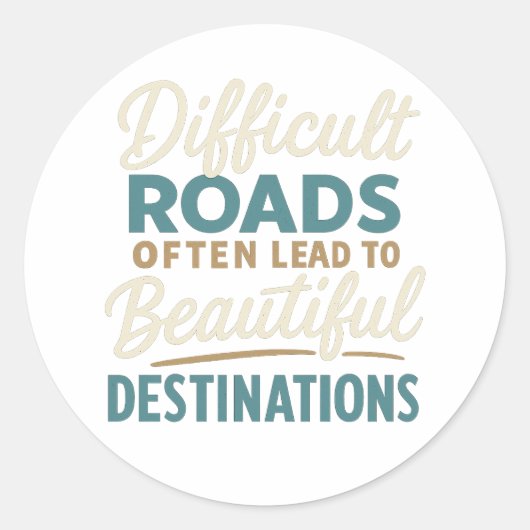 最高傑作進行中 – モチベーション引用文 ラウンドシール (正面)