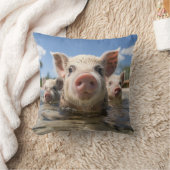 最高品質のバハマズの泳ぐ豚 エクマビーチ クッション (ブランケット)