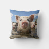 最高品質のバハマズの泳ぐ豚 エクマビーチ クッション (正面)