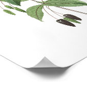 最高品質の植物性プリント明るい赤紫色 ポスター (角)