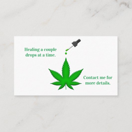最高品質の麻由来のCBD油が利用可能 名刺 (裏面)