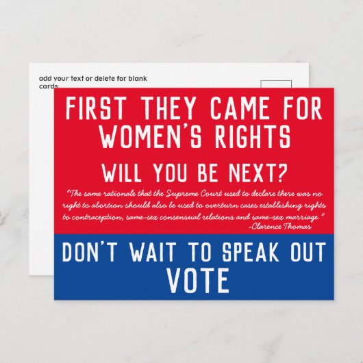 最高裁が遠くに投票を取り消す ポストカード (正面/裏面)