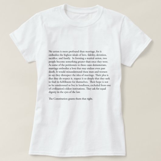 最高裁のアンソニー・ケネディ同性婚 Tシャツ (デザイン正面)