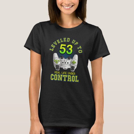 最高53ゲーマー53誕生日男性女性少年に平準化 Tシャツ (正面)