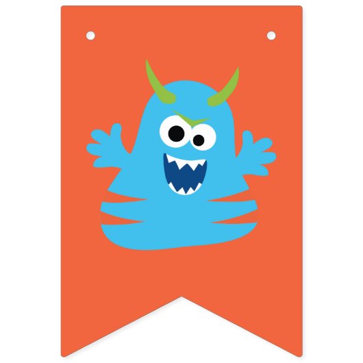 月々のフォトバナー小さなモンスター1歳の誕生日 バンティングフラッグ (第2の旗)