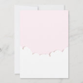 月うさぎピンクのハート女の子の赤ちゃんシャワー 招待状 (裏面)