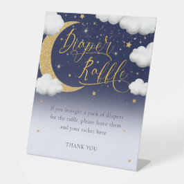 月おむつラッフルの上に赤ちゃんシャワー 台座サイン