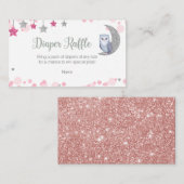 月おむつラッフルエンクロージャカードの上にフクロウ エンクロージャーカード (正面/裏面)