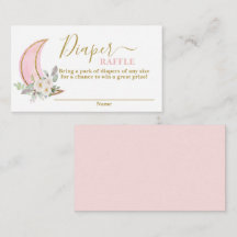 月おむつラッフルカードの上