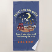 月おもしろいの失敗の漫画引用文を撮影 ビーチタオル (正面)