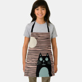 月おもしろいを見る猫 エプロン (インサイチュ)
