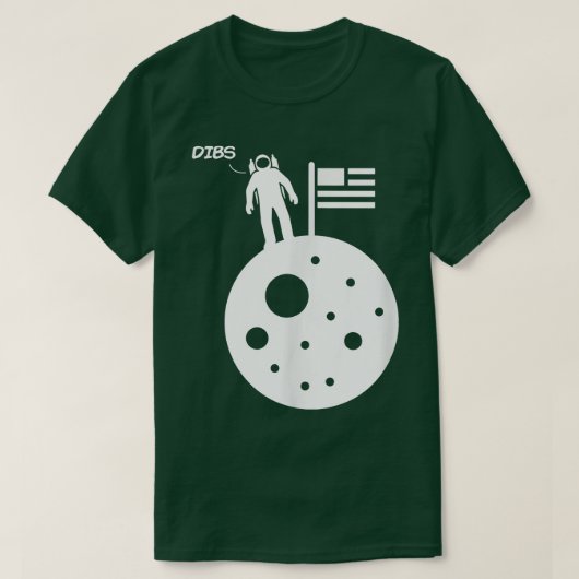 月おもしろい着陸USA呼び出しディブス宇宙飛行士宇宙G Tシャツ (デザイン正面)