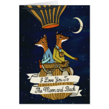 月およびバックのかわいいキツネのカップルに愛して下さい