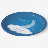月およびバックの青BOY/GIRLに愛して下さい ペーパープレート (アングル)