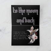 月およびワタリガラスの水彩画のバレンタインのカード シーズンカード (内部)