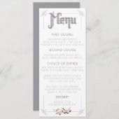 月およびワタリガラスの水彩画の結婚式メニュー メニュー (正面/裏面)