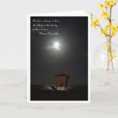 月および小屋および引用文カード カード (黄色い花)