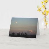 月および山Ranierの カード (黄色い花)