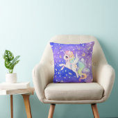 月および星とのかわいいかわいいのパステル調のユニコーン クッション (椅子)