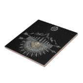 月および星の夜空の山地の曼荼羅 タイル (側面)