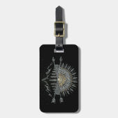 月および星の夜空の山地の曼荼羅 ラゲッジタグ (正面縦)