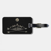 月および星の夜空の山地の曼荼羅 ラゲッジタグ (裏面横)