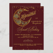 月および星の第40誕生日のパーティの招待状 招待状 (正面/裏面)