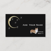 月および星を持つペンブロークのウェルシュコーギー 名刺 (裏面)