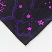 "月および星"のフリースブランケット(PK/BLK/PUR) フリースブランケット (角)