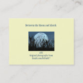 月および沼地ATCの間写真カード 名刺 (裏面)