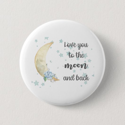 月および背部に愛して下さい 缶バッジ (正面)