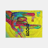 月および背部に フリースブランケット (正面(横))