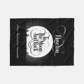 月および背部に(名前入りな) フリースブランケット (正面(横))