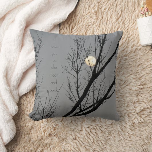 月および背部の月の枕に愛して下さい クッション (ブランケット)