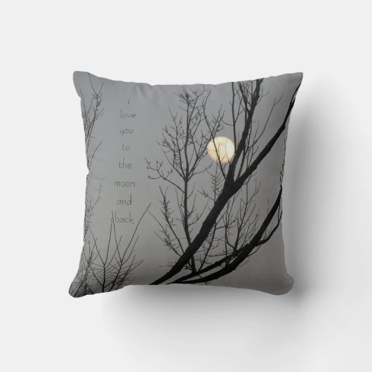 月および背部の月の枕に愛して下さい クッション (裏面)