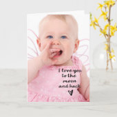 月および背部ハートに愛して下さい カード (黄色い花)