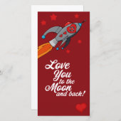 月および背部バレンタインに愛して下さい シーズンカード (正面/裏面)