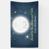 月および背部パーティーの旗に愛される 横断幕 (縦)