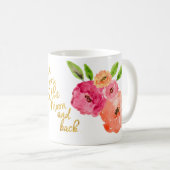 月および背部花のマグに愛して下さい コーヒーマグカップ (正面右)