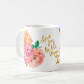 月および背部花のマグに愛して下さい コーヒーマグカップ (正面左)