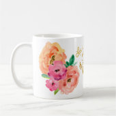 月および背部花のマグに愛して下さい コーヒーマグカップ (左)