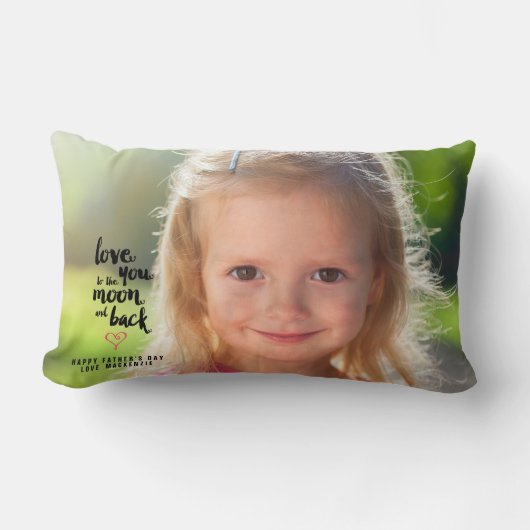 月および背部|父の日の写真の枕に ランバークッション (正面)