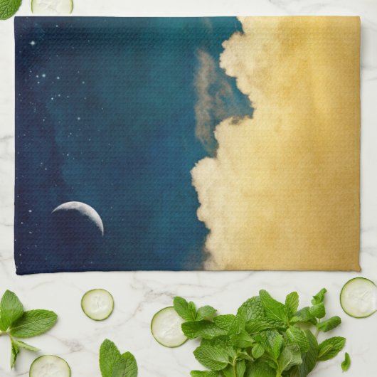 月およびCloudscape キッチンタオル (折り畳み)