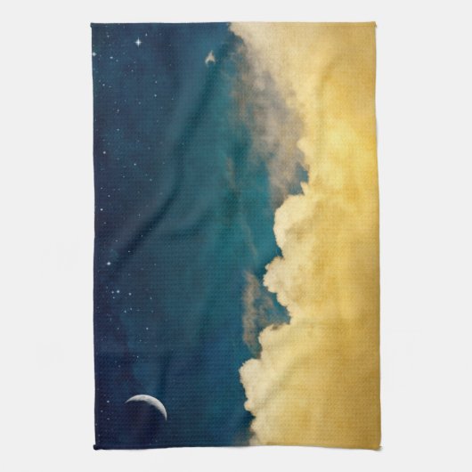 月およびCloudscape キッチンタオル (縦)