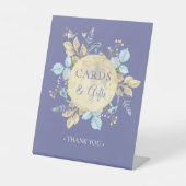 月お洒落紫の赤ちゃんシャワーカード&ギフト 台座サイン (正面)