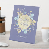 月お洒落紫の赤ちゃんシャワーカード&ギフト 台座サイン (インサイチュ)