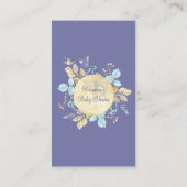 月お洒落紫色の赤ちゃんシャワー表示シャワー エンクロージャーカード (裏面)